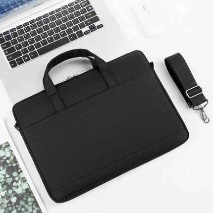 Waterproof Oxford Cloth Laptop Handbag for 15-Inch Laptops black protective carry case with handles and detachable shoulder strap