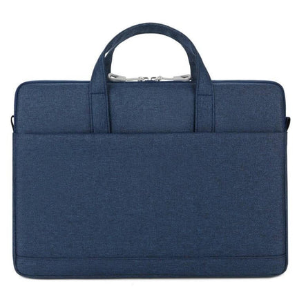 Waterproof Oxford Cloth Laptop Handbag for 15-Inch Laptops in navy blue, water-repellent fabric, padded protection, front pocket and top handles
