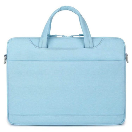 Waterproof Oxford Cloth Laptop Handbag for 13.3-14 and 15-16 Inch Laptops - light blue water-repellent sleeve with handles, slim commuter bag