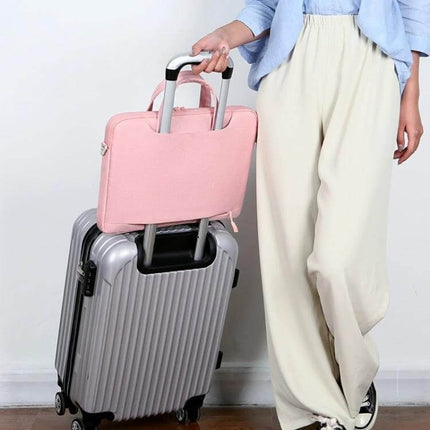 Waterproof Oxford Cloth Laptop Handbag for 13.3-14 and 15-16 Inch Laptops - pink travel laptop bag on suitcase trolley