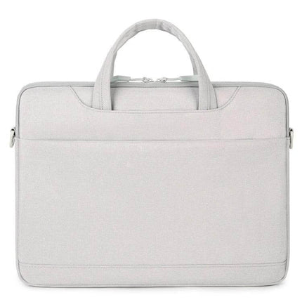 Waterproof Oxford Cloth Laptop Handbag for 13.3-14 and 15-16 Inch Laptops - light gray slim carry case with handles, water-repellent protection