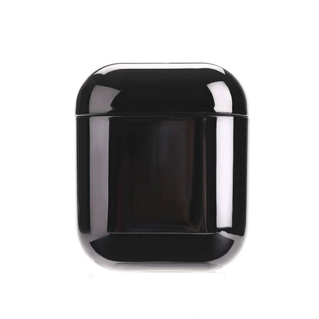 A Protective Case for AirPods During Daily Activities in glossy black electroplating TPU, durable anti-scratch cover for walks and workouts