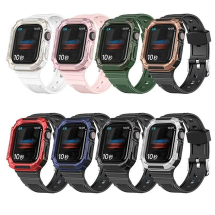 Two-Color Armor Integrated Apple Watch Band TPU PC 41/44mm