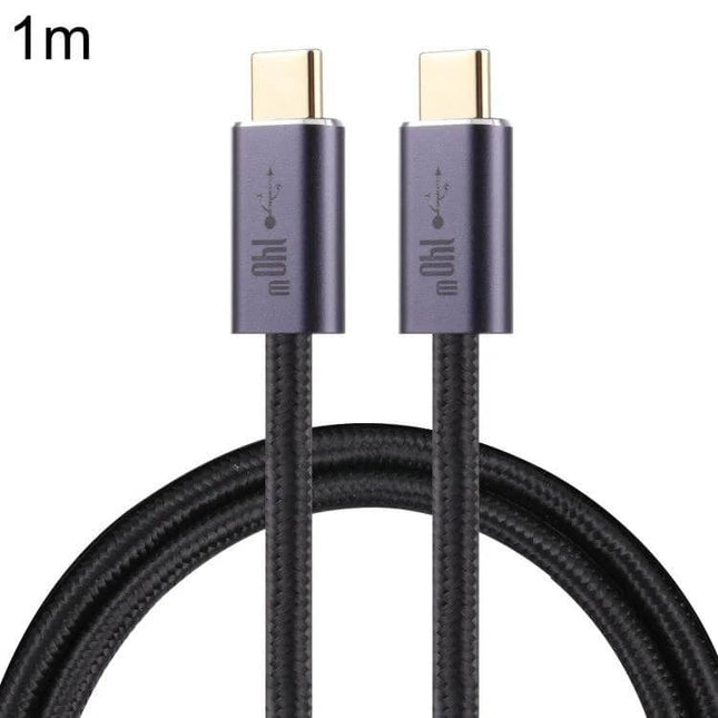 USB-C to USB-C Braided Charging and Data Transfer Cable with braided nylon jacket and aluminum connectors, 1m length