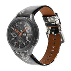For Samsung Galaxy Watch4 40mm / 44mm / Black Grey Flowers