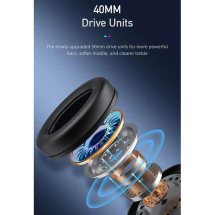 Awei Wired USB Gaming Headset With Ambient Light For Chat showing exploded 40mm driver components and padded earcup