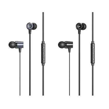 Awei Wired In Ear Earphones For Commuting And Work Use Black with inline controls metal housings and silicone tips