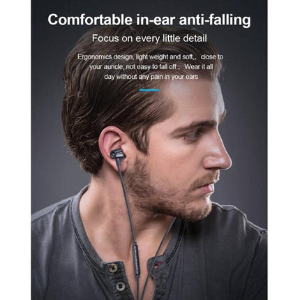 Awei Wired In Ear Earphones For Commuting And Work Use Black comfortable in-ear anti-falling design with inline controls