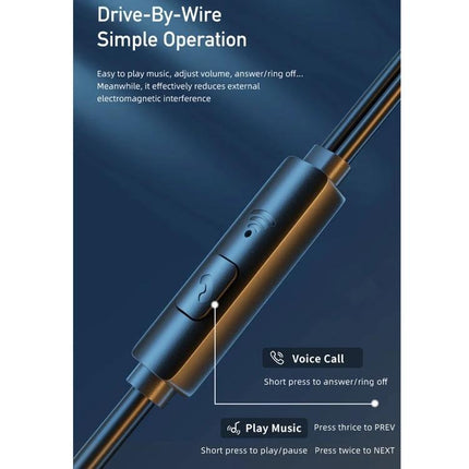 Awei Semi In Ear Wired Earphones For Daily Commuting And Casual Use remote control inline microphone and play/pause button