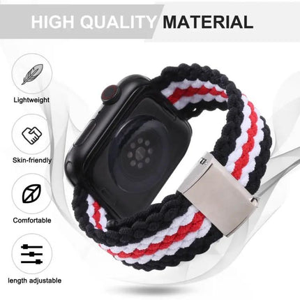 Vertical Texture Braided Watch Band For Apple Watch 38-45mm