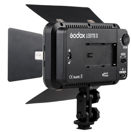 Godox LED Video Light for Photography and Videography - 170 LED panel with barn doors for even studio and on-location lighting