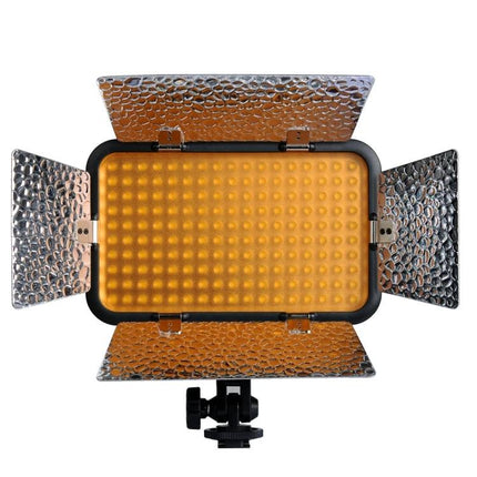 Godox LED Video Light for Photography and Videography showing 170-LED panel with barn doors for warm even illumination