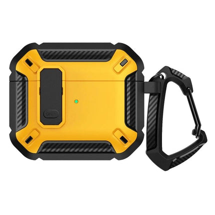 Protective Case for AirPods 3 Safeguards Earphones in Daily Use rugged yellow shockproof case with carabiner