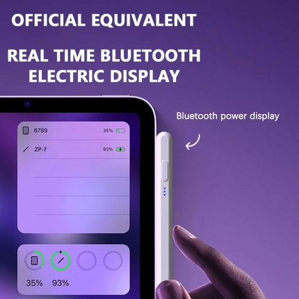 JT19 Universal Capacitive Stylus Pen for Phones and Tablets showing Bluetooth power display next to tablet with battery percentages