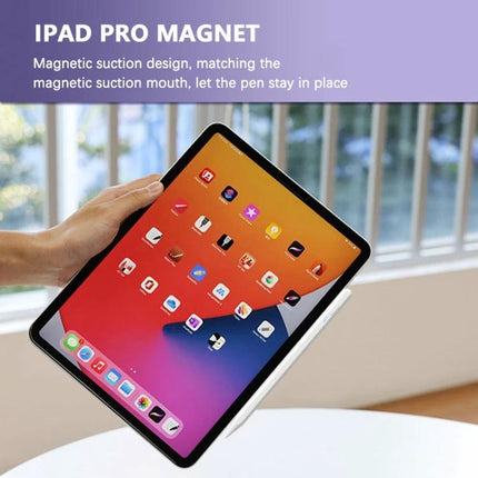 JT19 Universal Capacitive Stylus Pen for Phones and Tablets attached magnetically to iPad Pro side for sketching and precise touch control
