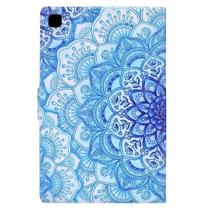Slim Protective TPU Leather Flip Case for Samsung Galaxy Tab A7 Lite - blue mandala pattern flip stand cover