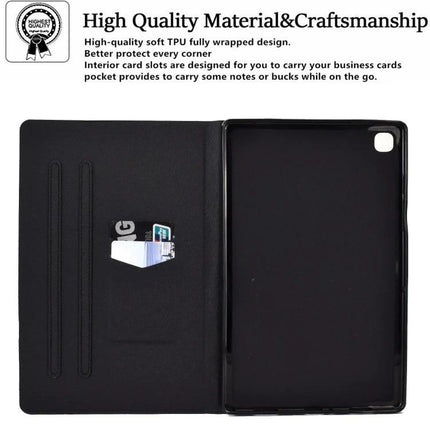 Slim Protective TPU Leather Flip Case for Samsung Galaxy Tab A7 Lite showing black interior card slots and flip stand with tablet shell