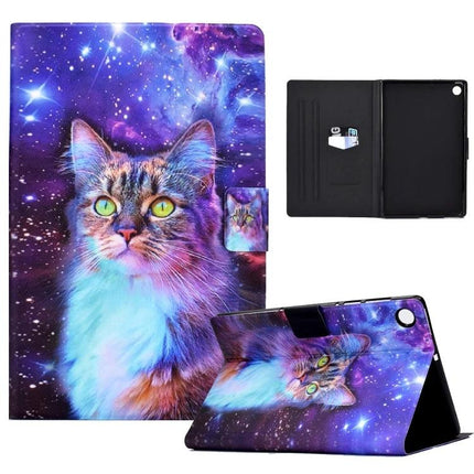 Slim Protective TPU Leather Flip Case for Samsung Galaxy Tab A7 Lite - galaxy cat print folio with stand and card slots