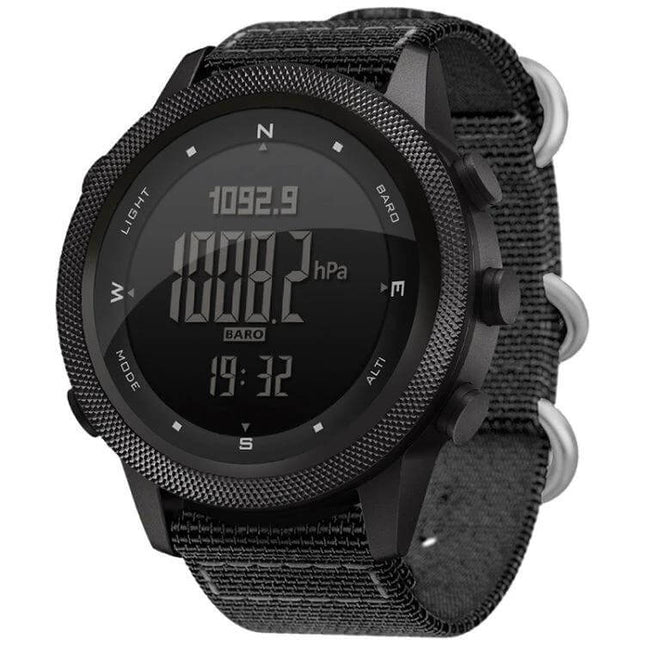 North Edge Apache Men's Waterproof Outdoor Sports Watch with Nylon Strap black digital altimeter watch for hiking