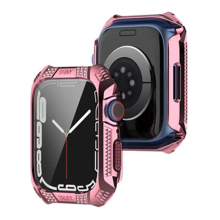 Rhombus Belt Drill Tempered Film Case Apple Watch 41/45mm