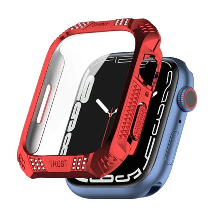 Rhombus Belt Drill Tempered Film Case Apple Watch 41/45mm