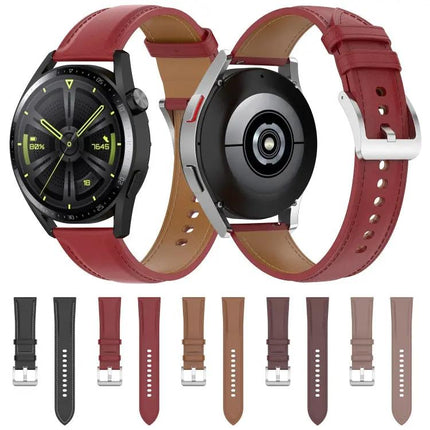 22mm Genuine Leather Watch Strap For Huawei GT3/GT2/Samsung