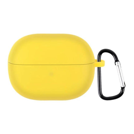 A Silicone Case for Keeping Earphones Safe Daily — bright yellow silicone protective case with carabiner