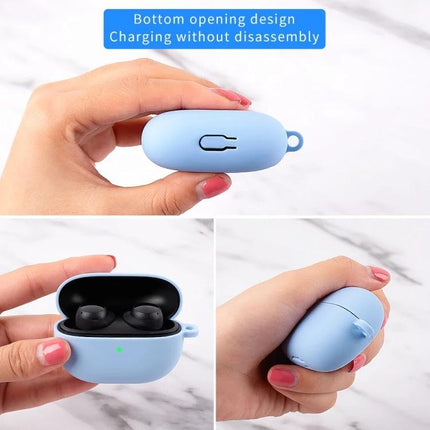 A Silicone Case for Keeping Earphones Safe Daily - light blue silicone earphone case with bottom opening, 360° protection and precise cutouts