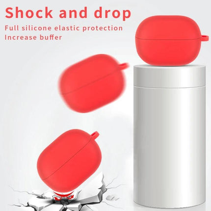 A Silicone Case for Keeping Earphones Safe Daily — red silicone case showing 360-degree shock and drop protection