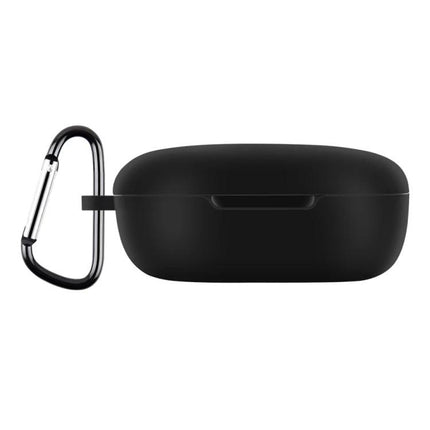 Xiaomi Earbuds Protective Case with Hook for Everyday Use shown in matte black with carabiner attachment