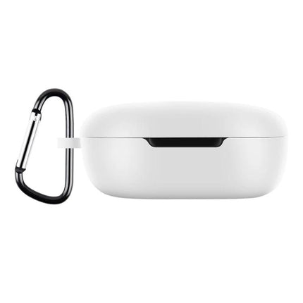 Xiaomi Earbuds Protective Case with Hook for Everyday Use white 360-degree cover with carabiner attachment