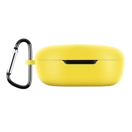 Xiaomi Earbuds Protective Case with Hook for Everyday Use in yellow with 360-degree coverage and carabiner attachment