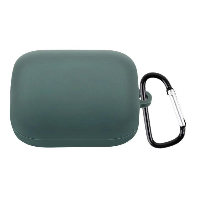 Silicone Protective Case for Boat Earphones in Daily Use - green flexible silicone cover with carabiner for commuting and workouts
