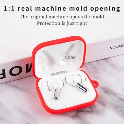 Silicone Protective Case for Boat Earphones in Daily Use – red flexible silicone case protecting Boat earphones during commuting and workouts