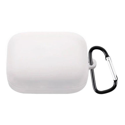 Silicone Protective Case for Boat Earphones in Daily Use - white flexible silicone case with carabiner for commuting and workouts