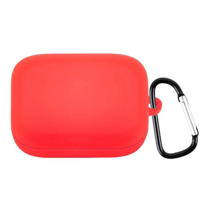 Silicone Protective Case for Boat Earphones in Daily Use - slim red silicone cover with carabiner for commute and workouts