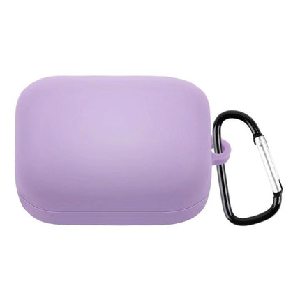 Silicone Protective Case for Boat Earphones in Daily Use - lavender silicone case with carabiner for commuting and workouts