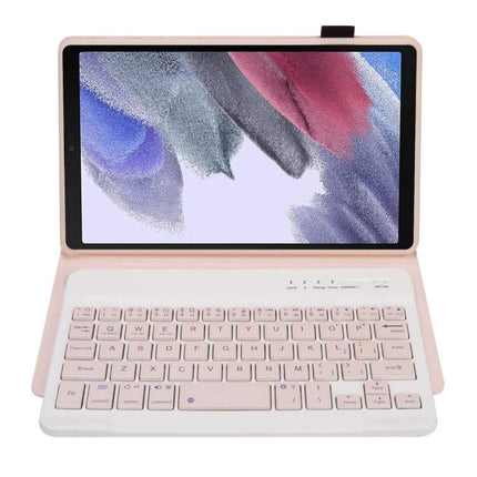 Detachable Bluetooth Keyboard Leather Case for Samsung Galaxy Tab A7 Lite - pink case with detachable Bluetooth keyboard and tablet stand