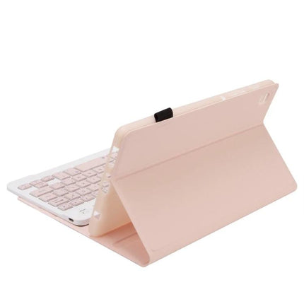 Detachable Bluetooth Keyboard Leather Case for Samsung Galaxy Tab A7 Lite in pink, Bluetooth keyboard detached and magnetic folio stand