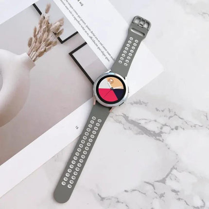 Silicone Double Buckle Two-Tone Band For Watch4 40/44mm
