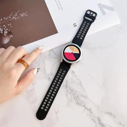 Silicone Double Buckle Two-Tone Band For Watch4 40/44mm