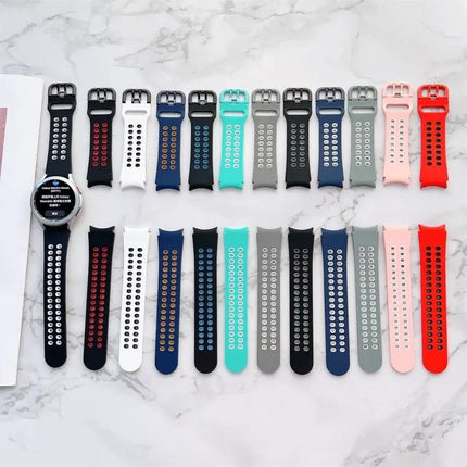 Silicone Double Buckle Two-Tone Band For Watch4 40/44mm