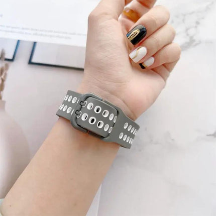 Silicone Double Buckle Two-Tone Band For Watch4 40/44mm