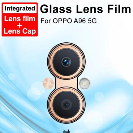 Imak Camera Lens Protector Tempered Glass for Smartphone Lenses on dual OPPO A96 camera module, clear scratch‑resistant lens film and cap
