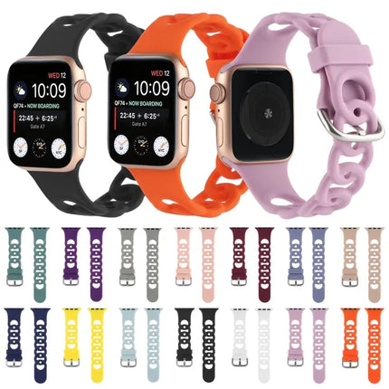 Silicone Hollow-Out Apple Watch Band Compatible 38-45mm
