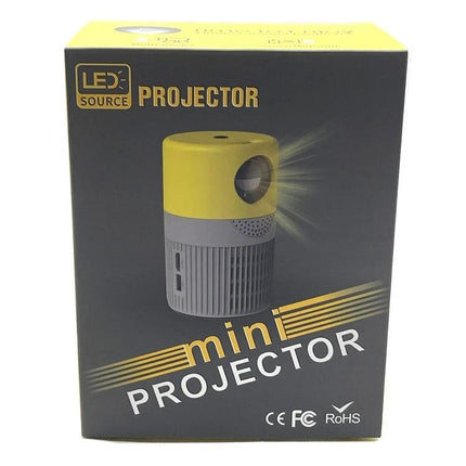 Versatile LED Mini Projector for Everyday Entertainment compact yellow-gray mini projector box for home movie nights and outdoor gatherings