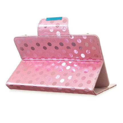 Leather Protective Case with Holder for Universal Tablets pink polka dot stand cover for tablet protection and hands-free viewing