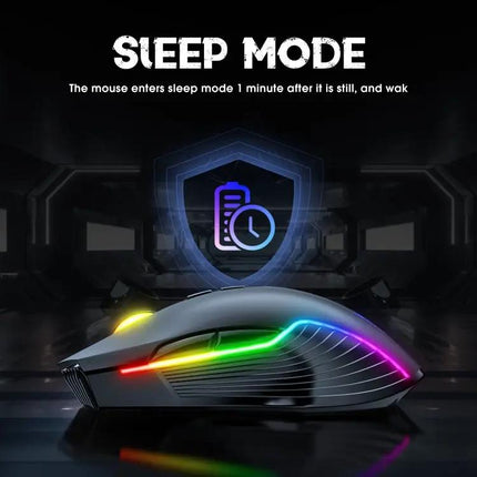 Onikuma Ergonomic Wireless Mouse with RGB Backlighting for Computing
