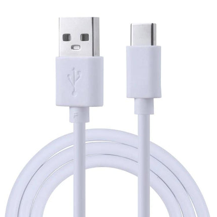 USB-C Charging Cable for Everyday Device Powering Needs - white USB-A to USB-C cable coiled, reliable power-only Type-C charging