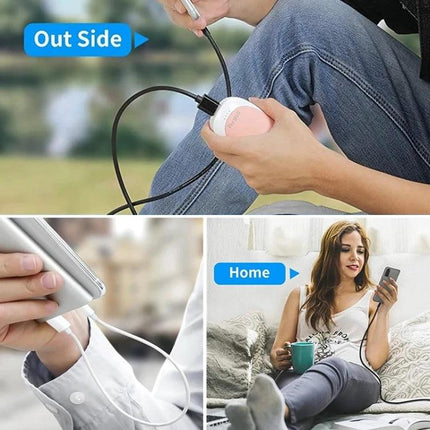Essential charging cable for everyday device use at home - Micro USB cable charging smartphone on couch and outdoors